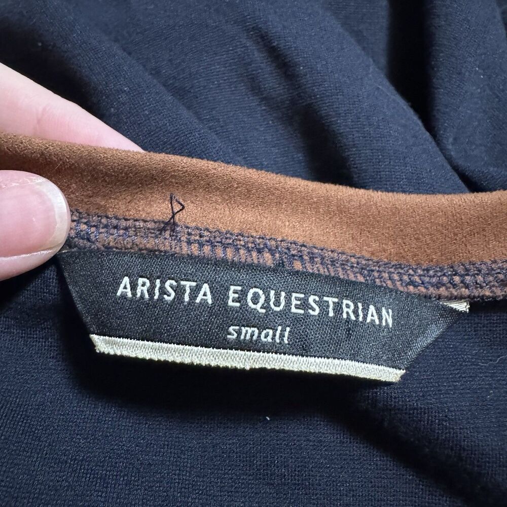 Arista Equestrian Women's Quintessential V-Neck Navy Blue Brown Small‎ Horse - Picture 12 of 12